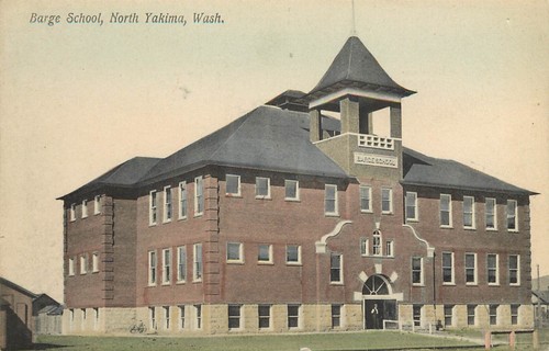 Postcard barge school - postcard,