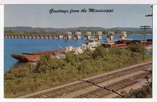 Tug, Barges, Railroad Tracks