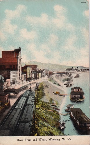 Vintage postcard wheeling - vintage,