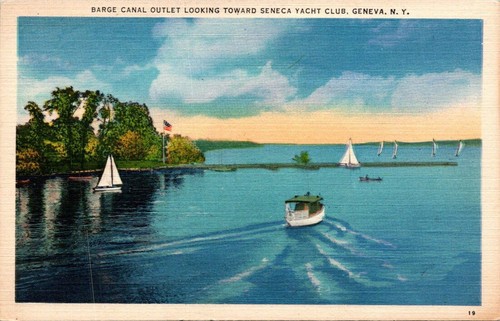Postcard barge canal outlet - postcard,