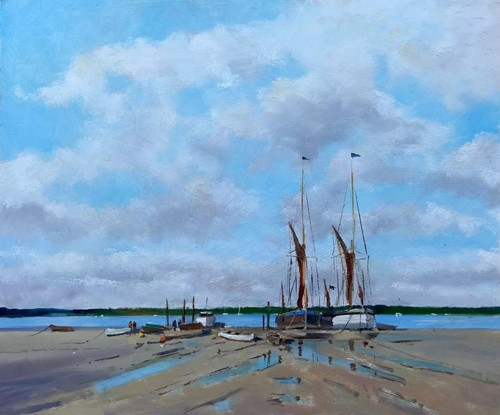 Moored barges willing able - willing&,