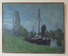 Large Vintage Barge River